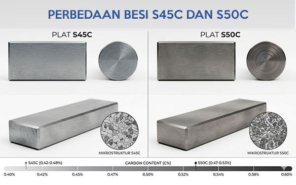 Perbedaan Besi S45C dan S50C Lengkap dan Aplikasinya