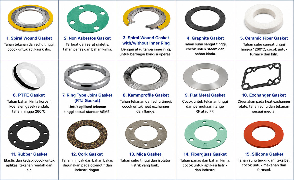 Jenis Gasket Tahan Suhu Tinggi